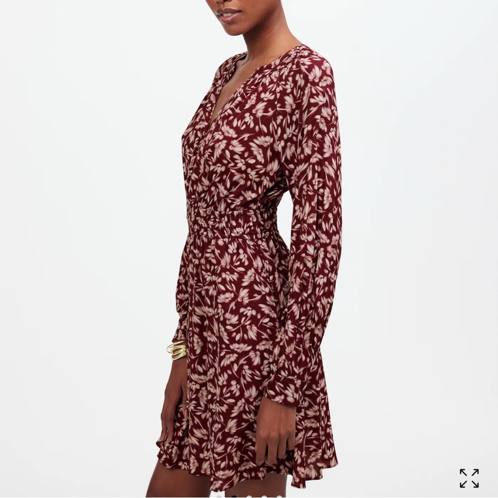 EUC Madewell Maroon Floral Mini Dress